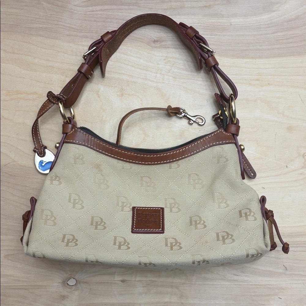 Dooney & Bourke Cream and Brown Satchel